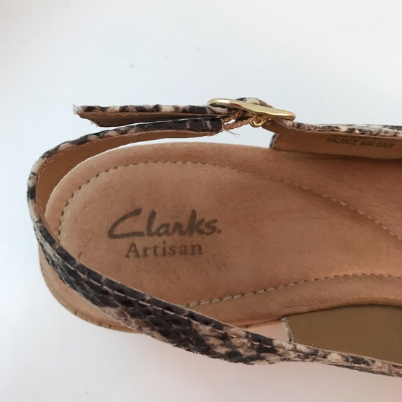 Clarks Artisan Python Wedge Slingbacks - Picture 6 of 8